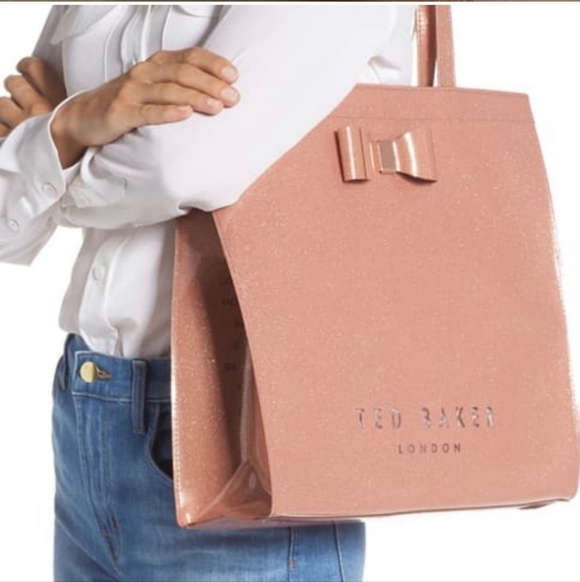 NEW TED BAKER LONDON Large Sizzcon Glitter Tote Bag Purse Glam Designer Summer - Picture 9 of 15